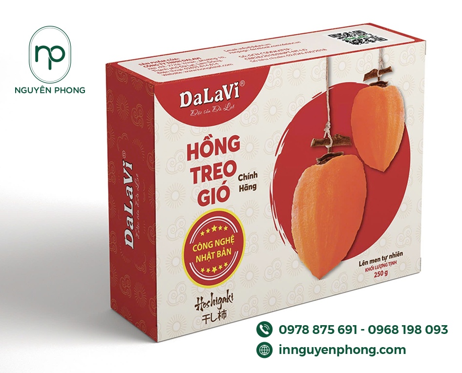 Mẫu hộp giấy in hồng treo gió